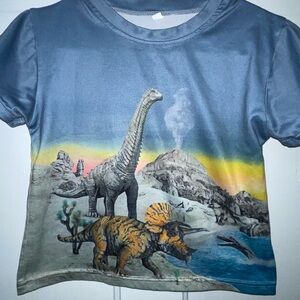 Dinosaur Print Kids Shirt - Blue